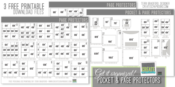 FREE Project Life Style Page Protector Organization Printable by CreateScrapbooks.com (Terri Bradford)