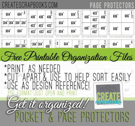 FREE Project Life Style Page Protector Organization Printable Download Files by CreateScrapbooks.com (Terri Bradford)