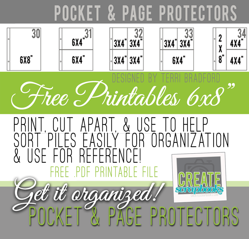 FREE printables from CreateScrapbooks.com to organize your pocket and page protectors for project life 6x8 simple stories albums!