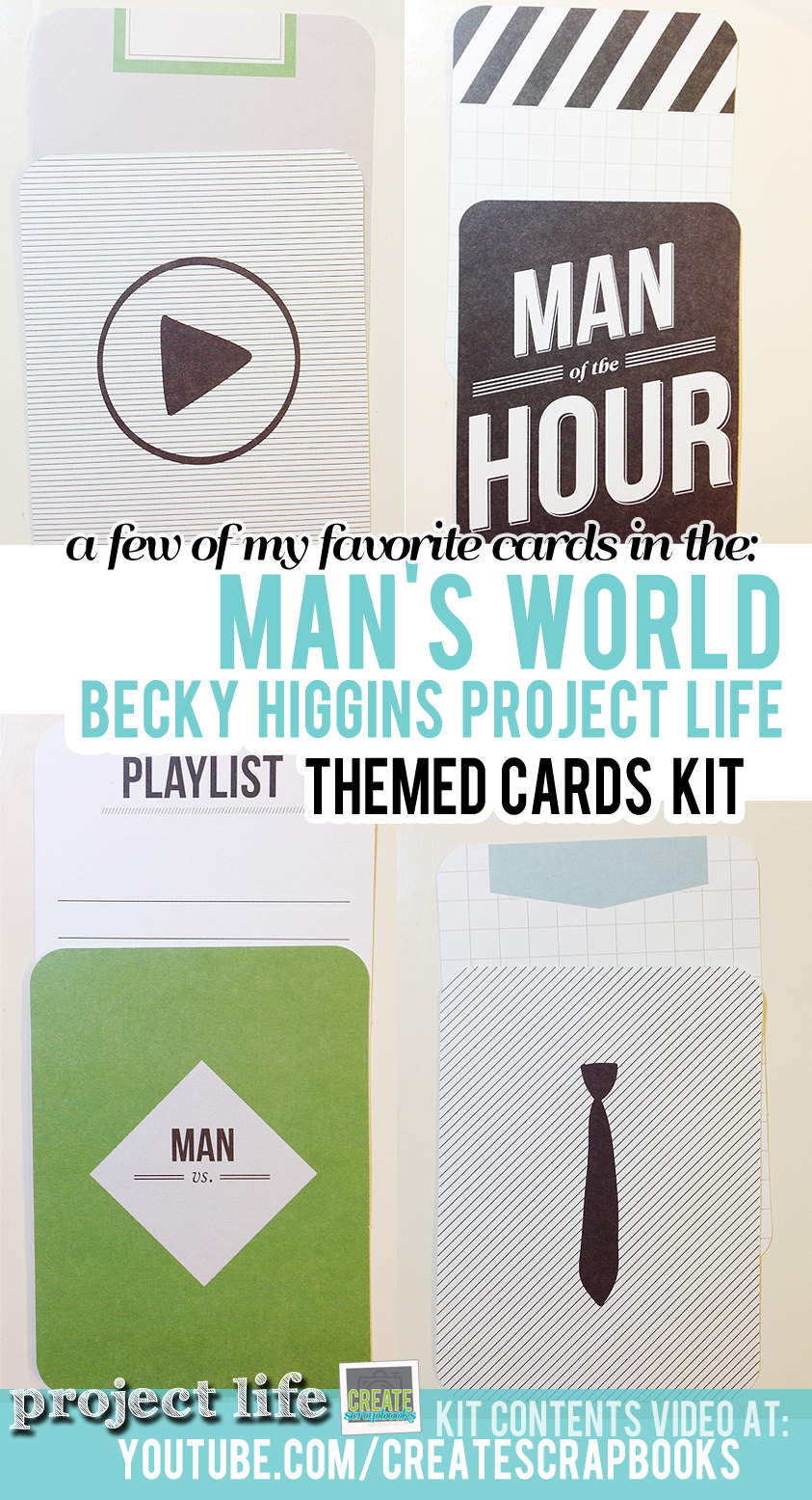 CreateScrapbooks.com My favorite cards in the Project Life Man's World Themed Card Set by Becky Higgins